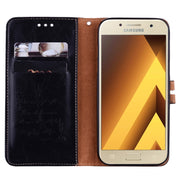 For Samsung Galaxy A5 (2017) Business Style Oil Wax Texture Horizontal Flip Leather Case with Holder & Card Slots & Wallet(Black)