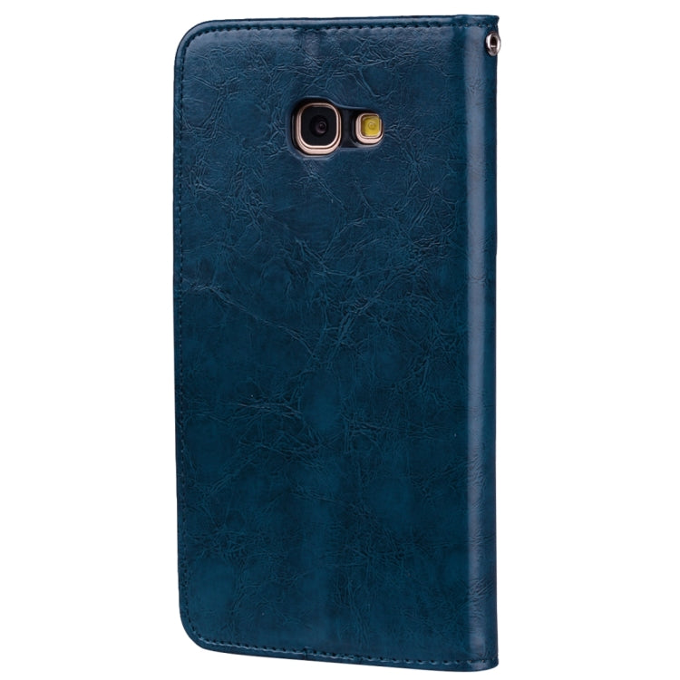 For Samsung Galaxy A5 (2017) Business Style Oil Wax Texture Horizontal Flip Leather Case with Holder & Card Slots & Wallet(Blue) - Galaxy Phone Cases by PMC TechLife | Online Shopping South Africa | PMC TechLife | Buy Now Pay Later Mobicred