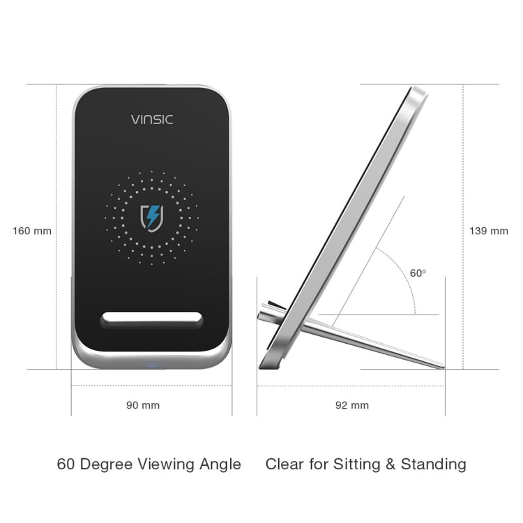 Vinsic Output 5V 1A Qi Standard Wireless Charger Fast Charger - free shipping - PMC Jewellery - Order now!