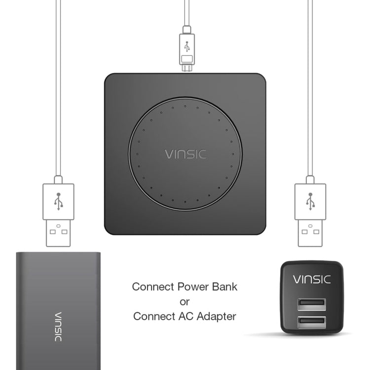 Vinsic 5V 1A Output Qi Standard Portable Wireless Charger Pad - Wireless Charger by VINSIC | Online Shopping South Africa | PMC Jewellery | Buy Now Pay Later Mobicred