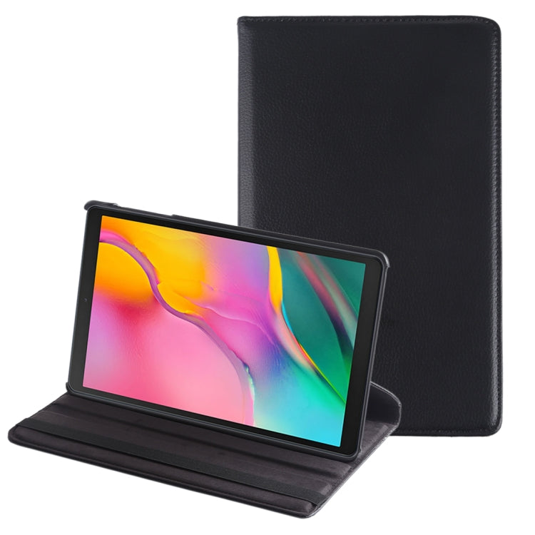 Litchi Texture Horizontal Flip 360 Degrees Rotation Leather Case for Galaxy Tab A 10.1 (2019) T510 / T515, with Holder (Black) - Tab A 10.1 (2019) T510 / T515 by PMC TechLife | Online Shopping South Africa | PMC TechLife | Buy Now Pay Later Mobicred