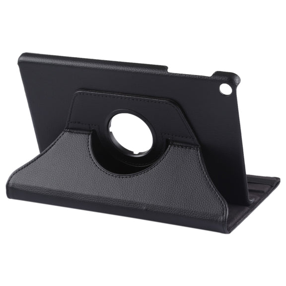 Litchi Texture Horizontal Flip 360 Degrees Rotation Leather Case for Galaxy Tab A 10.1 (2019) T510 / T515, with Holder (Black)