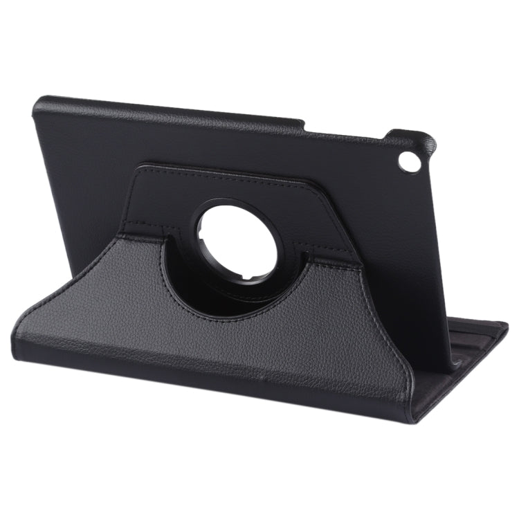 Litchi Texture Horizontal Flip 360 Degrees Rotation Leather Case for Galaxy Tab A 10.1 (2019) T510 / T515, with Holder (Black)