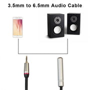 REXLIS TC128MF 3.5mm Male to 6.5mm Female Audio Adapter Cable, Length: 30cm