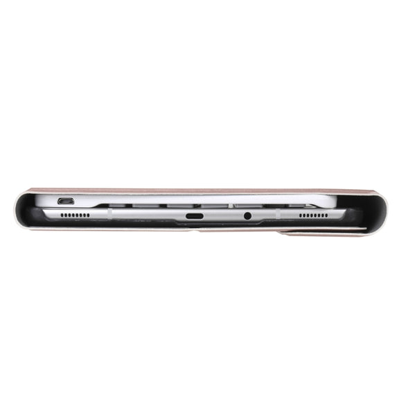 A510 Bluetooth 3.0 Ultra-thin Detachable Bluetooth Keyboard Leather Tablet Case for Samsung Galaxy Tab A 10.1 (2019) T510 / T515, with Pen Slot & Holder (Rose Gold)