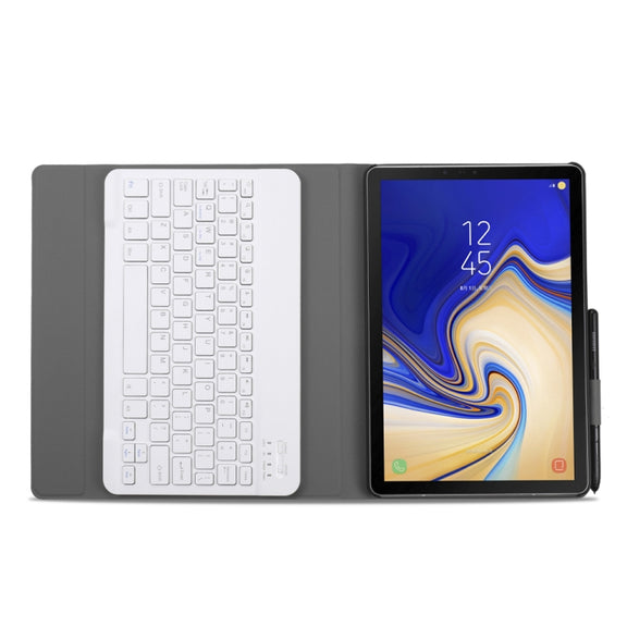 A510 Bluetooth 3.0 Ultra-thin Detachable Bluetooth Keyboard Leather Tablet Case for Samsung Galaxy Tab A 10.1 (2019) T510 / T515, with Pen Slot & Holder (Rose Gold)