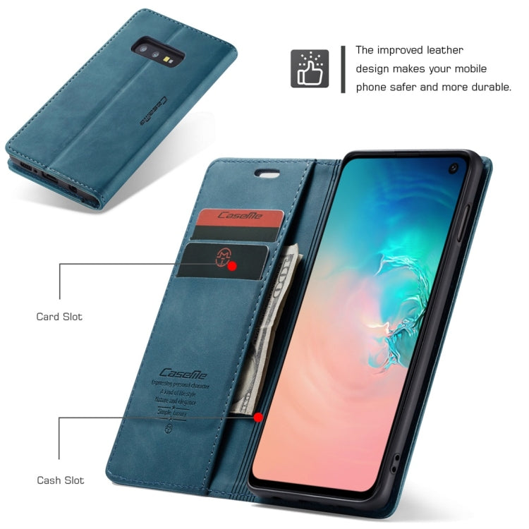CaseMe-013 Multifunctional Retro Frosted Horizontal Flip Leather Case for Galaxy S10 E, with Card Slot & Holder & Wallet (Blue) - free shipping - PMC TechLife - Order now!