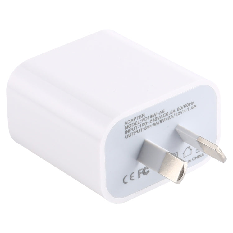 PD18W-A5 18W PD Power Adapter Wall Charger, AU Plug - free shipping - PMC TechLife - Order now!