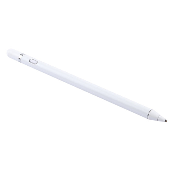 Long Universal Rechargeable Capacitive Touch Screen Stylus Pen with 2.3mm Superfine Metal Nib for iPhone, iPad, Samsung, and Other Capacitive Touch Screen Smartphones or Tablet PC(White)