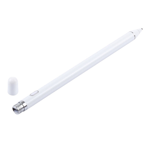Long Universal Rechargeable Capacitive Touch Screen Stylus Pen with 2.3mm Superfine Metal Nib for iPhone, iPad, Samsung, and Other Capacitive Touch Screen Smartphones or Tablet PC(White)