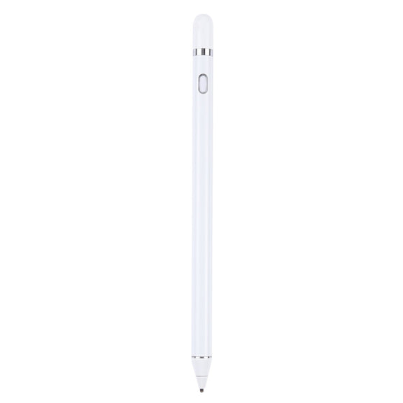 Long Universal Rechargeable Capacitive Touch Screen Stylus Pen with 2.3mm Superfine Metal Nib for iPhone, iPad, Samsung, and Other Capacitive Touch Screen Smartphones or Tablet PC(White)