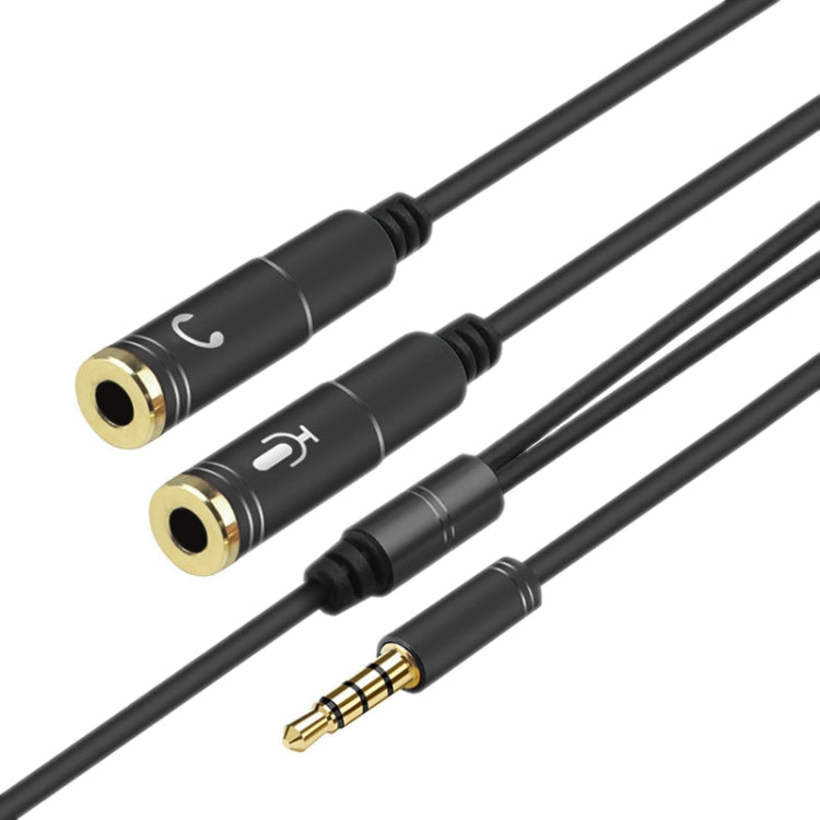 2 in 1 3.5mm Male to Double 3.5mm Female TPE High-elastic Audio Cable Splitter, Cable Length: 32cm(Black)