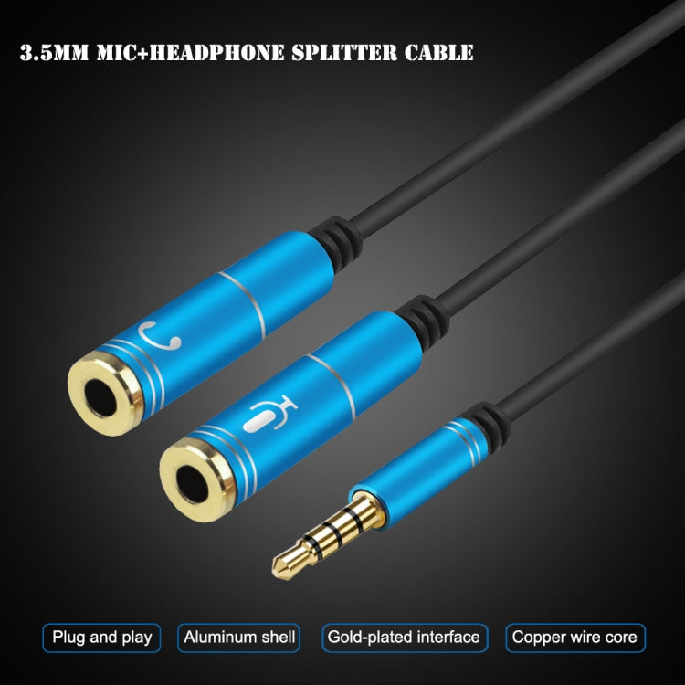 2 in 1 3.5mm Male to Double 3.5mm Female TPE High-elastic Audio Cable Splitter, Cable Length: 32cm(Black) - Cable & Splitter by PMC TechLife | Online Shopping South Africa | PMC TechLife