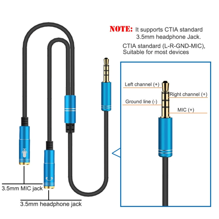 2 in 1 3.5mm Male to Double 3.5mm Female TPE High-elastic Audio Cable Splitter, Cable Length: 32cm(Rose Red) - Cable & Splitter by PMC TechLife | Online Shopping South Africa | PMC TechLife