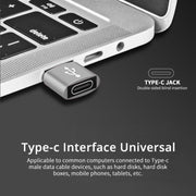 USB-C / Type-C Female to USB 2.0 Male Aluminum Alloy Adapter, Support Charging & Transmission(Silver)