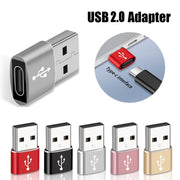 USB-C / Type-C Female to USB 2.0 Male Aluminum Alloy Adapter, Support Charging & Transmission(Silver)