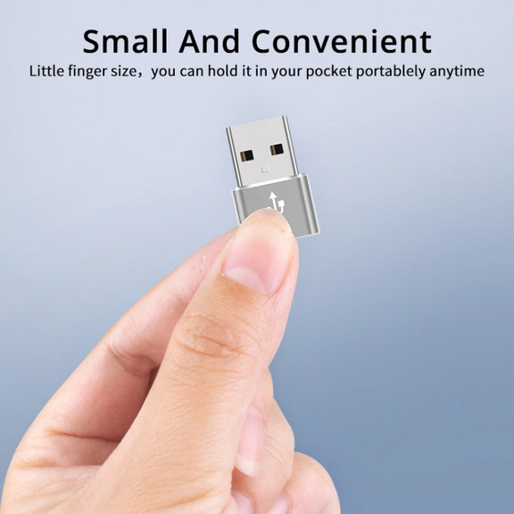 USB-C / Type-C Female to USB 2.0 Male Aluminum Alloy Adapter, Support Charging & Transmission(Silver)