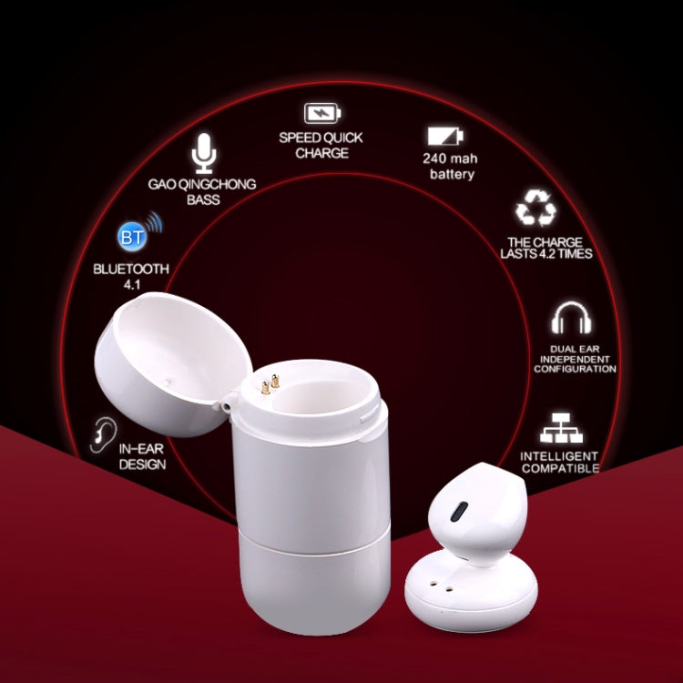 SABBAT J012 Single Ear Mini Bluetooth 4.2 In-Ear Stereo Earphone with Charging Box, For iPad, iPhone, Galaxy, Huawei, Xiaomi, LG, HTC and Other Smart Phones - free shipping - PMC Jewellery - Order now!