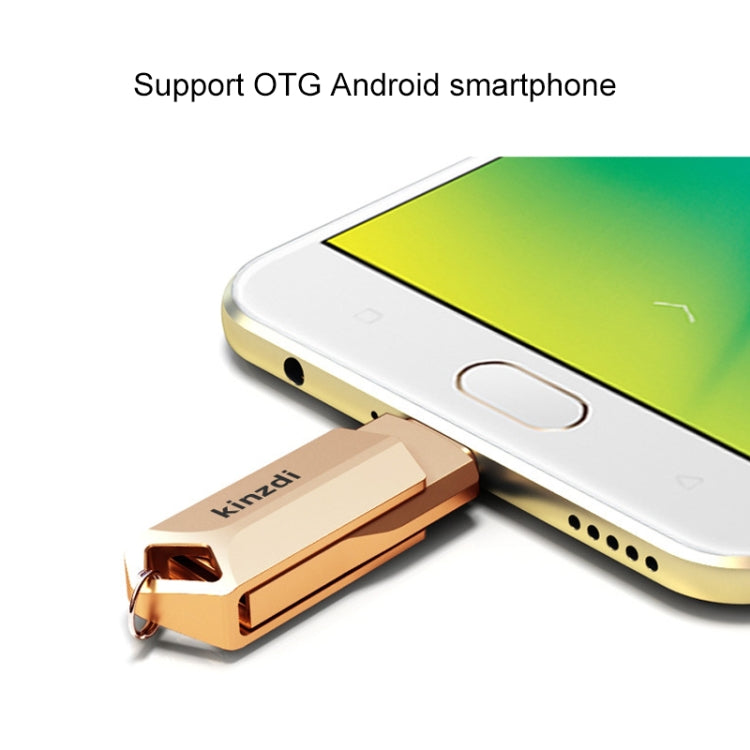 Kinzdi 32GB USB 2.0 Android Phone & Computer Dual-use Rotary Metal U Disk V8 (Silver) - free shipping - PMC Jewellery - Order now!