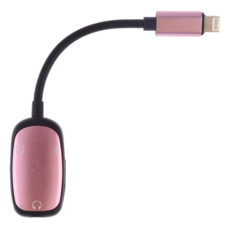8 Pin to 8 Pin Charging Interface + 8 Pin Earphone Interface + 3.5mm Audio Interface Earphone Adapter(Pink) - Earphone Adapter by PMC TechLife | Online Shopping South Africa | PMC TechLife
