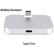 USB-C / Type-C Aluminum Alloy Desktop Station Dock Charger(Silver)