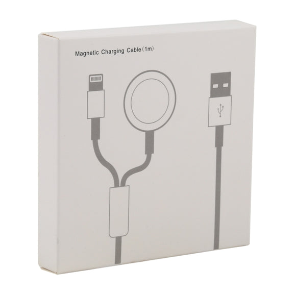 For iPhone / Apple Watch 2 In 1 8 Pin + Magnetic Charging Base Multi-function Charging Cable, Length: 1m(Red)