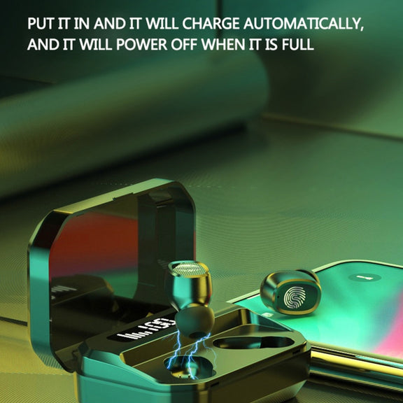 M8 Bluetooth 5.0 TWS Touch Digital Display True Wireless Bluetooth Earphone with Charging Box(Black)