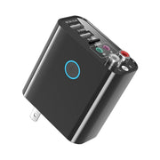 K16 2 in 1 3.5mm AUX + RAC Dual Output Plug-in Bluetooth 5.0 Audio Transmitter Receiver with Remote Control, US Plug (Black)