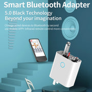 K16 2 in 1 3.5mm AUX + RAC Dual Output Plug-in Bluetooth 5.0 Audio Transmitter Receiver with Remote Control, CN Plug (White)