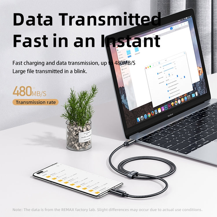REMAX RC-128a 100W Type-C / USB-C to Type-C / USB-C Intelligent Digital Display Zinc Alloy Braided Charging Data Cable, Length: 1.2m (Tarnish) - USB-C & Type-C Cable by REMAX | Online Shopping South Africa | PMC TechLife | Buy Now Pay Later Mobicred