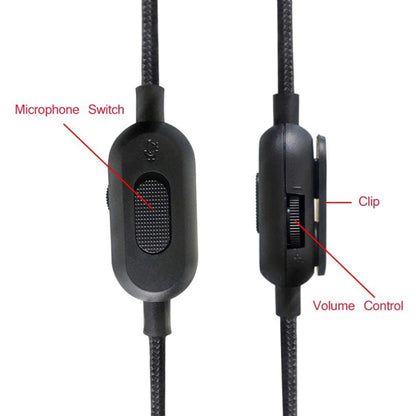 ZS0159 For Logitech G433 / G233 / G Pro / G Pro X 3.5mm Male to Male Gaming Headset Audio Cable with Wire-controlled, Cable Length: 2m(Black) - Headset Accessories by PMC Jewellery | Online Shopping South Africa | PMC Jewellery | Buy Now Pay Later Mobicred