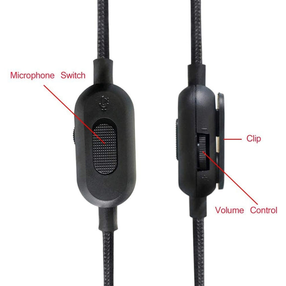 ZS0159 For Logitech G433 / G233 / G Pro / G Pro X 3.5mm Male to Male Gaming Headset Audio Cable with Wire-controlled, Cable Length: 2m(Black)
