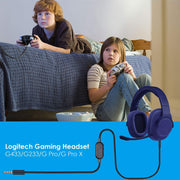 ZS0159 For Logitech G433 / G233 / G Pro / G Pro X 3.5mm Male to Male Gaming Headset Audio Cable with Wire-controlled, Cable Length: 2m(Red)