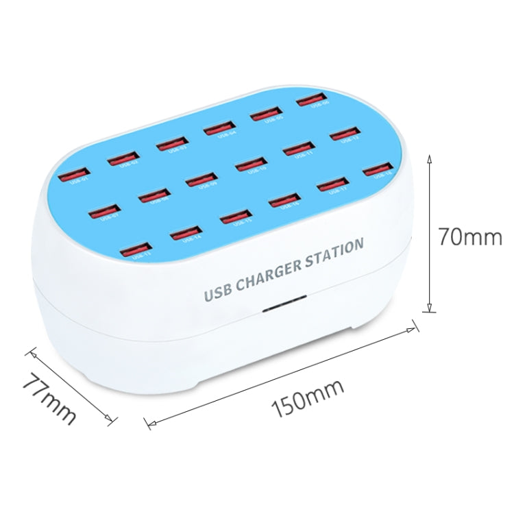 830-18 120W 18 USB Ports Multifunction Smart Charger Station AC100-240V, US Plug (White) - Multifunction Charger by PMC TechLife | Online Shopping South Africa | PMC TechLife
