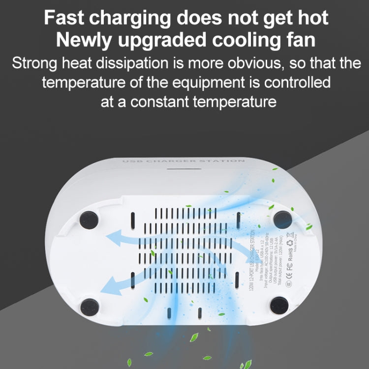 830-18 120W 18 USB Ports Multifunction Smart Charger Station AC100-240V, US Plug (White) - Multifunction Charger by PMC TechLife | Online Shopping South Africa | PMC TechLife