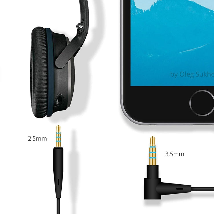 ZS0009 3.5mm to 2.5mm Audio Cable for Boshi QC25 QC35 OE2 LIVE2 AKG Y50 Y40(Black) - free shipping - PMC Jewellery - Order now!