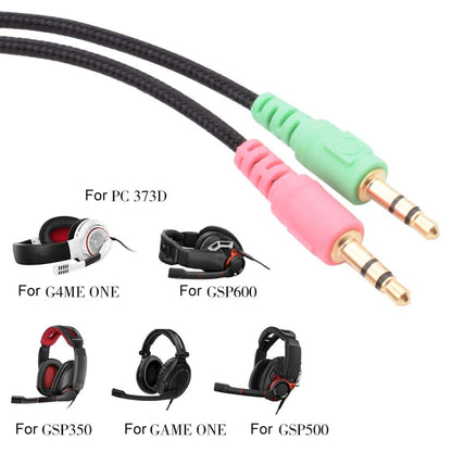 ZS0076 PC Version Gaming Headphone Cable for Sennheiser PC 373D GSP350 GSP500 GSP600 G4ME ONE GAME ZERO - Headset Accessories by PMC Jewellery | Online Shopping South Africa | PMC Jewellery | Buy Now Pay Later Mobicred