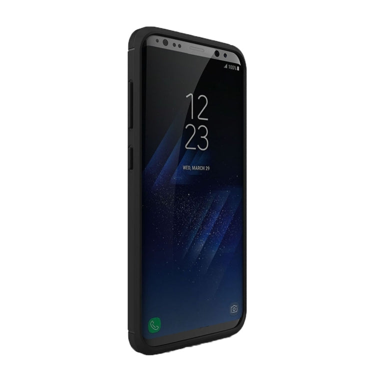 For Galaxy S8 Brushed Carbon Fiber Texture Shockproof TPU Protective Cover Case (Black)