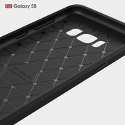 For Galaxy S8 Brushed Carbon Fiber Texture Shockproof TPU Protective Cover Case (Black)