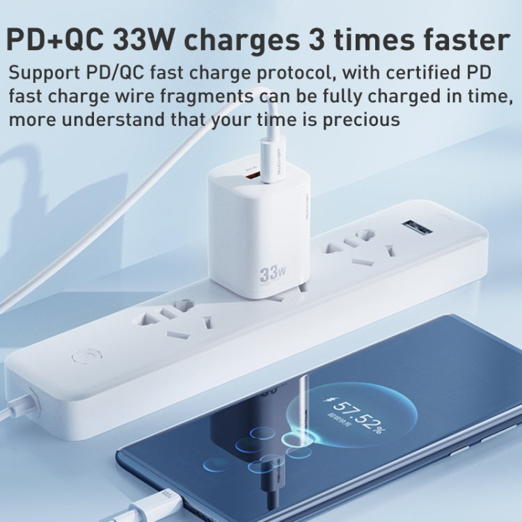 WK WP-U140 33W Power Series USB+USB-C/Type-C Fast Charger, Specifications: US Plug(White) - USB Charger by WK | Online Shopping South Africa | PMC TechLife | Buy Now Pay Later Mobicred