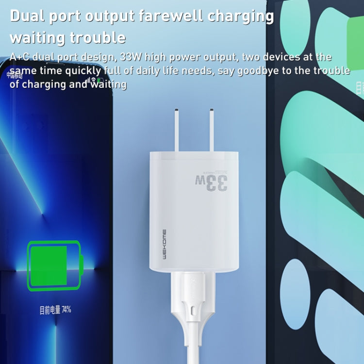 WK WP-U140 33W Power Series USB+USB-C/Type-C Fast Charger, Specifications: US Plug(White) - USB Charger by WK | Online Shopping South Africa | PMC TechLife | Buy Now Pay Later Mobicred