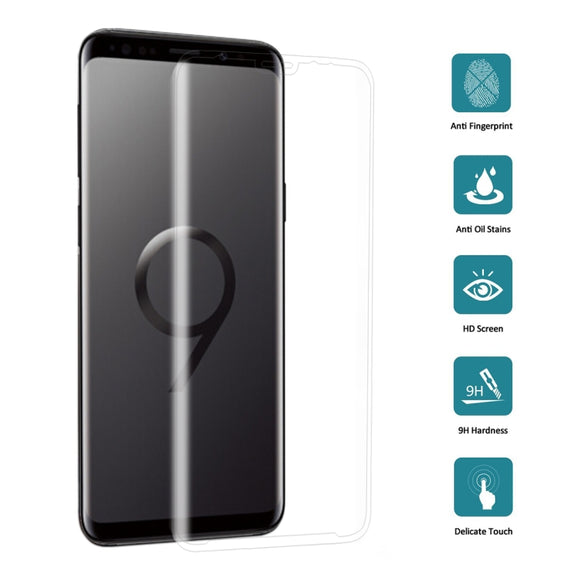 For Galaxy S9+ 9H Surface Hardness 3D Curved Edge Anti-scratch Full Screen HD Tempered Glass Screen Protector (Transparent)