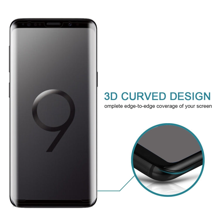 For Galaxy S9+ 9H Surface Hardness 3D Curved Edge Anti-scratch Full Screen HD Tempered Glass Screen Protector (Transparent)