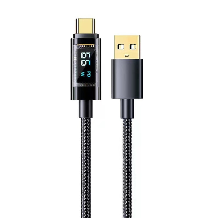 Mutural Li-CC007 1.2m 66W Transparent Digital Display USB to Type-C Charging Data Cable - USB-C & Type-C Cable by Mutural | Online Shopping South Africa | PMC TechLife | Buy Now Pay Later Mobicred