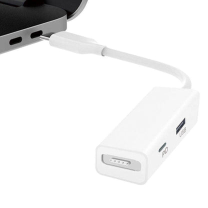 3 in 1 MagSafe 1 / 2 + PD Port + USB to USB-C / Type-C Converter Adapter (White) - Cable & Adapter by PMC Jewellery | Online Shopping South Africa | PMC Jewellery | Buy Now Pay Later Mobicred