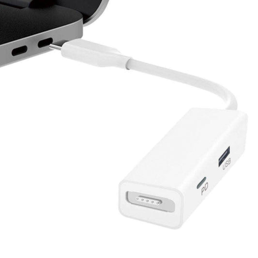 3 in 1 MagSafe 1 / 2 + PD Port + USB to USB-C / Type-C Converter Adapter (White) - Cable & Adapter by PMC Jewellery | Online Shopping South Africa | PMC Jewellery | Buy Now Pay Later Mobicred
