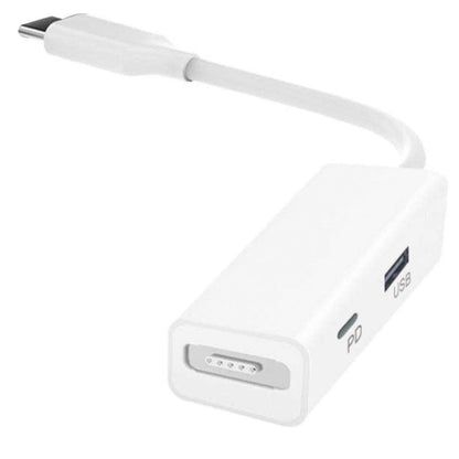 3 in 1 MagSafe 1 / 2 + PD Port + USB to USB-C / Type-C Converter Adapter (White) - Cable & Adapter by PMC Jewellery | Online Shopping South Africa | PMC Jewellery | Buy Now Pay Later Mobicred
