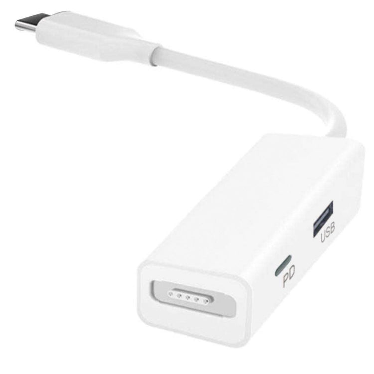 3 in 1 MagSafe 1 / 2 + PD Port + USB to USB-C / Type-C Converter Adapter (White)