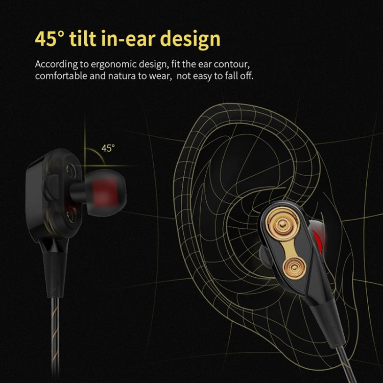 QKZ CK8 HiFi In-ear Four Unit Sports Music Headphones (Black)
