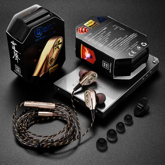 QKZ CK8 HiFi In-ear Four Unit Sports Music Headphones (Gold)